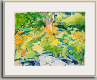 DAY LILY ISLAND 2007 acrylic/paper 17.75" x 23"